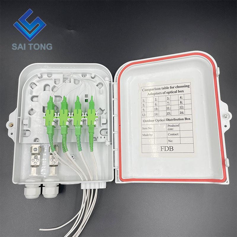 FTTH 8 Core Plastic Fiber Access Terminal Box Outdoor 8 Ports Waterproof Rubber Cable Gland Gpon onu Fiber Optic Box FDB/ATB