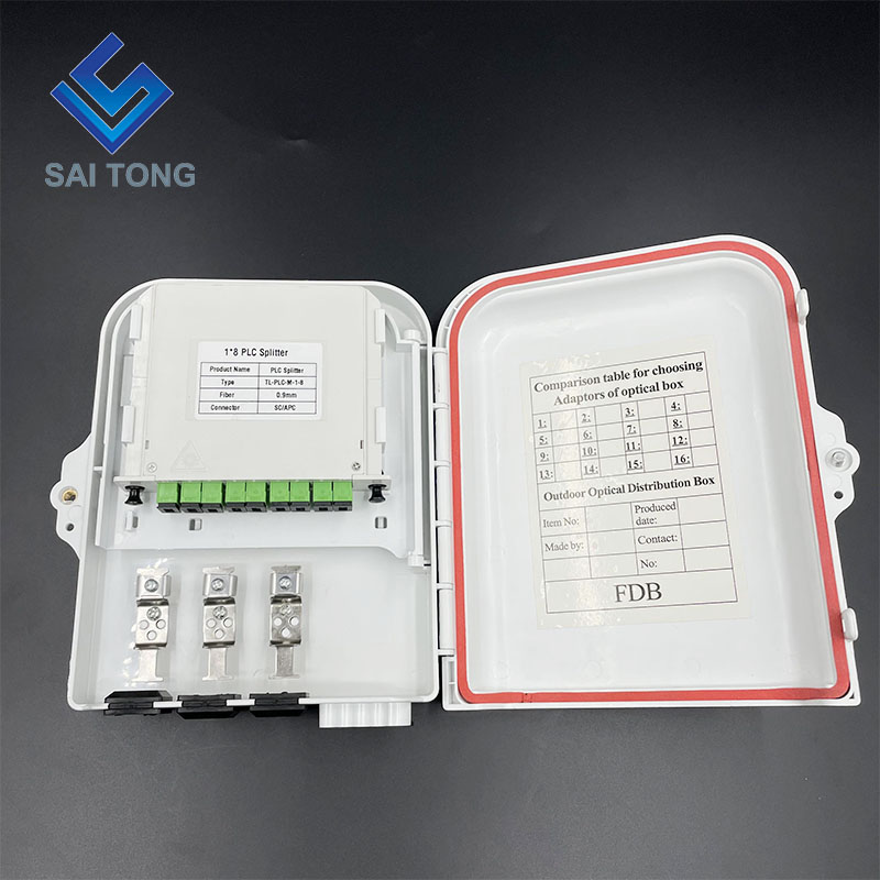 Outdoor IP65 Waterproof 8 Core Fiber Optic Distribution Box 3 in 4 out with good abs material