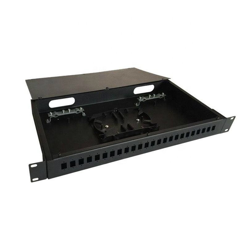 19 inch ftth 24 ports sc fc lc st rack mount fiber optic distribution frame fiber optic patch panel rack mount ODF 1u metal