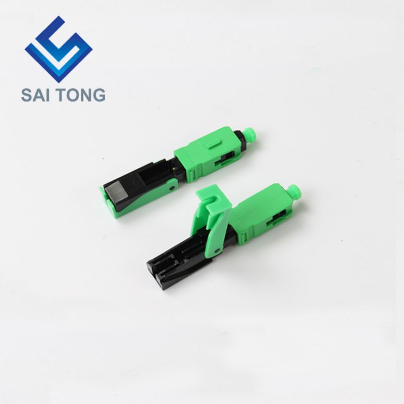 FTTH Fiber Optic Fast connector sc apc green color fiber cable fast connector Quick Connector Field assembly Singlemode