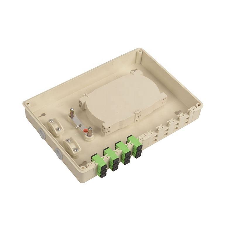 Low Price PP ABS Plastic terminal box 24 core wall mount or rack mount available Fiber Optic Patch Panel with 24 SC FC Adapter