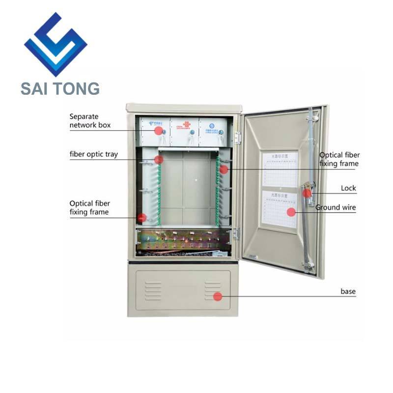 SaiTong FTTH 144 core optic distribution cabinet outdoor waterproof IP55 144 core fiber optic cabinet ODF ODB