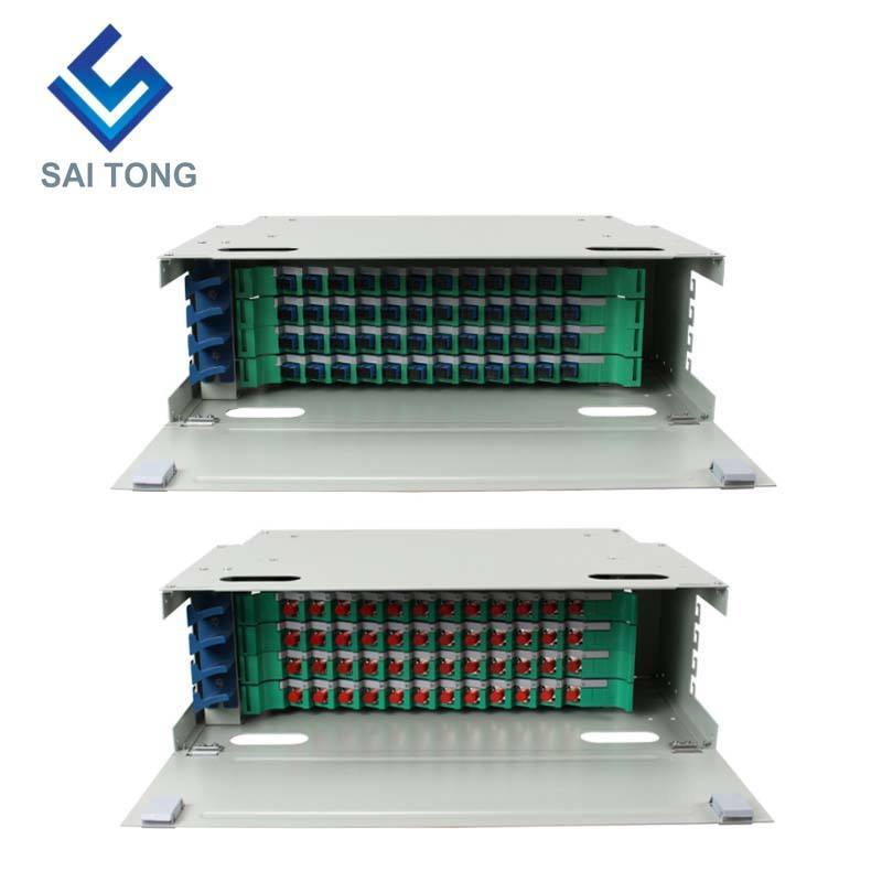 SaiTong FTTH 19 Inch Rack Mount 48 Port Cabinet SC/FC ODF 4 U 48 core Optical fiber Distribution Frame Optional Full Load