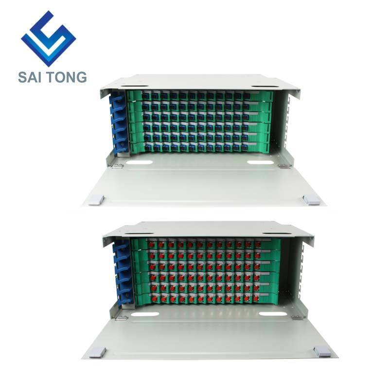 SaiTong FTTH 19 Inch Rack Mount 72 Port Cabinet SC/FC ODF 6 U 72 core Optical fiber Distribution Frame Optional Full Load