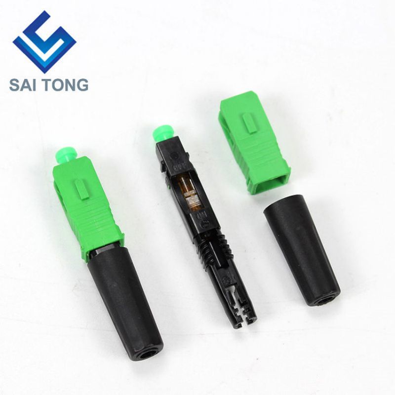 SC APC UPC single mode green blue field assembly optical fast connector fiber optic quick connector for ftth drop cable